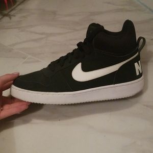 Black and White high top Nike's